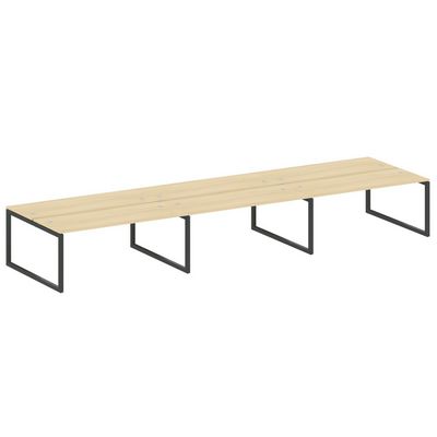 Metal System Quattro 5x5 50БО.СМ-6.5 (Акация лорка/Антрацит) Рабочая станция на 6 раб.мест на О-образном м/к