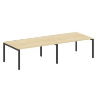 Metal System Quattro 5x5 50БП.ПРГ-2.4 (Акация лорка/Антрацит) Переговорный стол на П-образном м/к