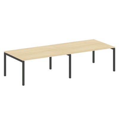 Metal System Quattro 5x5 50БП.ПРГ-2.4 (Акация лорка/Антрацит) Переговорный стол на П-образном м/к