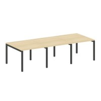 Metal System Quattro 5x5 50БП.ПРГ-3.1 (Акация лорка/Антрацит) Переговорный стол на П-образном м/к