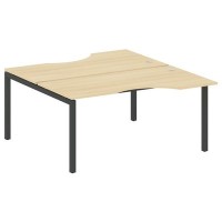 Metal System Quattro 5x5 50БП.РАС-СА-2.1 (Акация лорка/Антрацит) Рабочая станция криволинейная на П-образном м/к