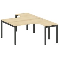 Metal System Quattro 5x5 50БП.РАС-СА-2.4 (Акация лорка/Антрацит) Рабочая станция криволинейная на П-образном м/к