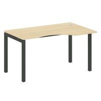 Metal System Quattro 5x5 50БП.СА-2 Пр (Акация лорка/Антрацит) Стол криволинейный правый на П-образном м/к