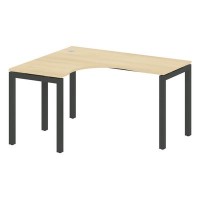 Metal System Quattro 5x5 50БП.СА-3 Л (Акация лорка/Антрацит) Стол криволинейный левый на П-образном м/к