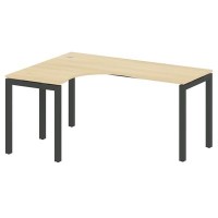 Metal System Quattro 5x5 50БП.СА-4 Л (Акация лорка/Антрацит) Стол криволинейный левый на П-образном м/к