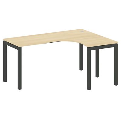 Metal System Quattro 5x5 50БП.СА-4 Пр (Акация лорка/Антрацит) Стол криволинейный правый на П-образном м/к