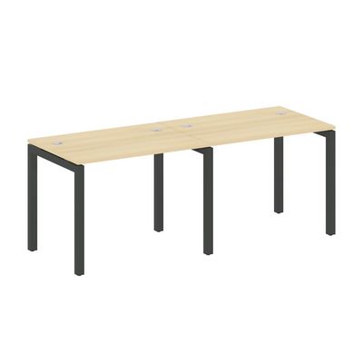 Metal System Quattro 5x5 50БП.СМ-2.1 (Акация лорка/Антрацит) Рабочая станция на 2 раб.места на П-образном м/к