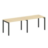 Metal System Quattro 5x5 50БП.СМ-2.2 (Акация лорка/Антрацит) Рабочая станция на 2 раб.места на П-образном м/к