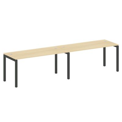 Metal System Quattro 5x5 50БП.СМ-2.4 (Акация лорка/Антрацит) Рабочая станция на 2 раб.места на П-образном м/к