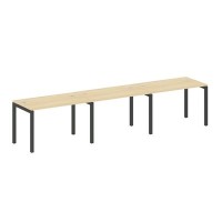 Metal System Quattro 5x5 50БП.СМ-3.2 (Акация лорка/Антрацит) Рабочая станция на 3 раб.места на П-образном м/к