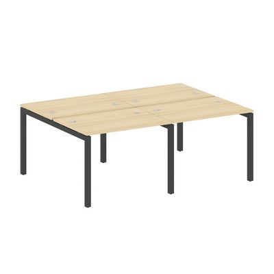 Metal System Quattro 5x5 50БП.СМ-4.1 (Акация лорка/Антрацит) Рабочая станция на 4 раб.места на П-образном м/к