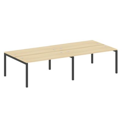 Metal System Quattro 5x5 50БП.СМ-4.4 (Акация лорка/Антрацит) Рабочая станция на 4 раб.места на П-образном м/к