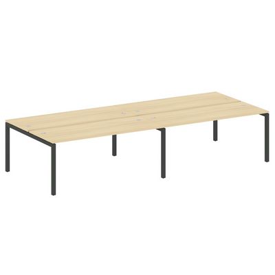 Metal System Quattro 5x5 50БП.СМ-4.5 (Акация лорка/Антрацит) Рабочая станция на 4 раб.места на П-образном м/к