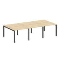 Metal System Quattro 5x5 50БП.СМ-6.1 (Акация лорка/Антрацит) Рабочая станция на 6 раб.мест на П-образном м/к