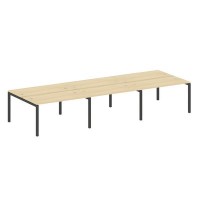 Metal System Quattro 5x5 50БП.СМ-6.3 (Акация лорка/Антрацит) Рабочая станция на 6 раб.мест на П-образном м/к