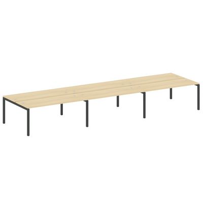 Metal System Quattro 5x5 50БП.СМ-6.5 (Акация лорка/Антрацит) Рабочая станция на 6 раб.мест на П-образном м/к