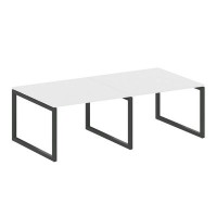Metal System Quattro 5x5 50БО.ПРГ-2.2 (Белый/Черный) Переговорный стол на О-образном м/к