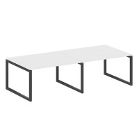 Metal System Quattro 5x5 50БО.ПРГ-2.3 (Белый/Черный) Переговорный стол на О-образном м/к