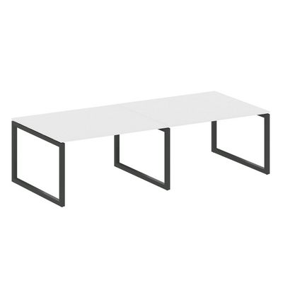 Metal System Quattro 5x5 50БО.ПРГ-2.3 (Белый/Черный) Переговорный стол на О-образном м/к