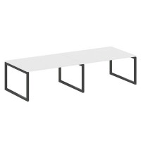 Metal System Quattro 5x5 50БО.ПРГ-2.4 (Белый/Черный) Переговорный стол на О-образном м/к