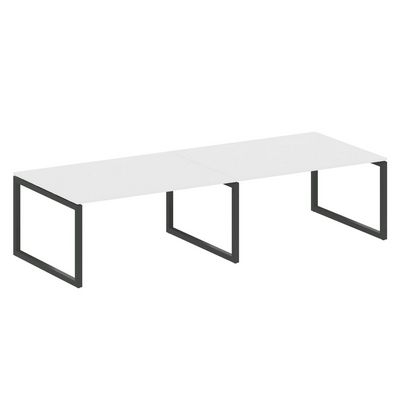 Metal System Quattro 5x5 50БО.ПРГ-2.4 (Белый/Черный) Переговорный стол на О-образном м/к