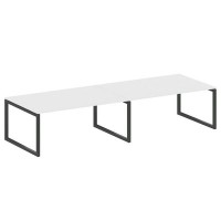 Metal System Quattro 5x5 50БО.ПРГ-2.5 (Белый/Черный) Переговорный стол на О-образном м/к