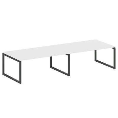 Metal System Quattro 5x5 50БО.ПРГ-2.5 (Белый/Черный) Переговорный стол на О-образном м/к