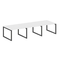 Metal System Quattro 5x5 50БО.ПРГ-3.2 (Белый/Черный) Переговорный стол на О-образном м/к