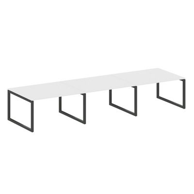 Metal System Quattro 5x5 50БО.ПРГ-3.3 (Белый/Черный) Переговорный стол на О-образном м/к