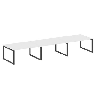 Metal System Quattro 5x5 50БО.ПРГ-3.4 (Белый/Черный) Переговорный стол на О-образном м/к