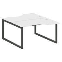 Metal System Quattro 5x5 50БО.РАС-СА-2.2 (Белый/Черный) Рабочая станция криволинейная на О-образном м/к