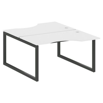 Metal System Quattro 5x5 50БО.РАС-СА-2.2 (Белый/Антрацит) Рабочая станция криволинейная на О-образном м/к