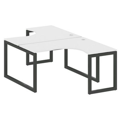 Metal System Quattro 5x5 50БО.РАС-СА-2.3 (Белый/Черный) Рабочая станция криволинейная на О-образном м/к