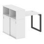 Metal System Quattro 5x5 50БО.РС-СШК-3.1 (Белый/Антрацит) Стол письменный на О-образном м/к с опорным шкафом-купе