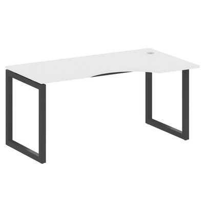 Metal System Quattro 5x5 50БО.СА-1 Пр (Белый/Черный) Стол криволинейный правый на О-образном м/к