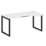 Metal System Quattro 5x5 50БО.СА-1 Пр (Белый/Черный) Стол криволинейный правый на О-образном м/к