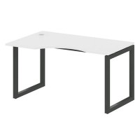 Metal System Quattro 5x5 50БО.СА-2 Л (Белый/Черный) Стол криволинейный левый на О-образном м/к