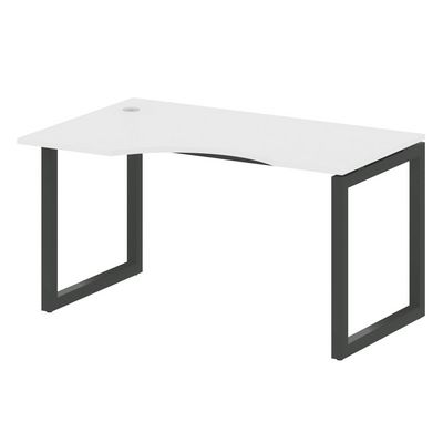 Metal System Quattro 5x5 50БО.СА-2 Л (Белый/Антрацит) Стол криволинейный левый на О-образном м/к