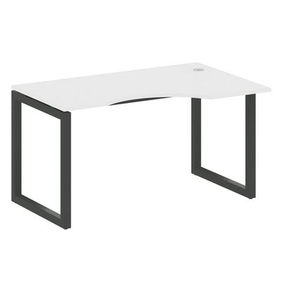 Metal System Quattro 5x5 50БО.СА-2 Пр (Белый/Черный) Стол криволинейный правый на О-образном м/к