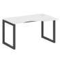 Metal System Quattro 5x5 50БО.СА-2 Пр (Белый/Черный) Стол криволинейный правый на О-образном м/к