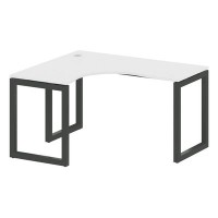 Metal System Quattro 5x5 50БО.СА-3 Л (Белый/Черный) Стол криволинейный левый на О-образном м/к