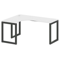 Metal System Quattro 5x5 50БО.СА-4 Л (Белый/Черный) Стол криволинейный левый на О-образном м/к