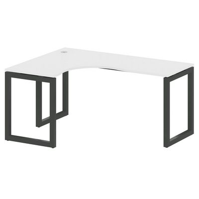 Metal System Quattro 5x5 50БО.СА-4 Л (Белый/Антрацит) Стол криволинейный левый на О-образном м/к