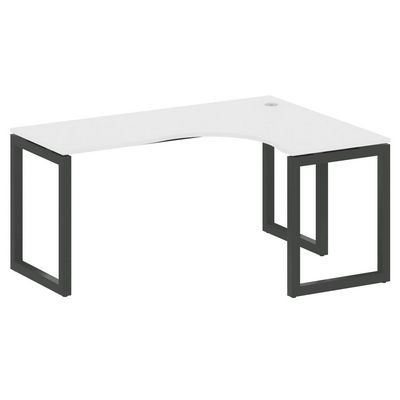 Metal System Quattro 5x5 50БО.СА-4 Пр (Белый/Антрацит) Стол криволинейный правый на О-образном м/к