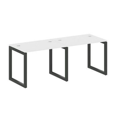 Metal System Quattro 5x5 50БО.СМ-2.1 (Белый/Антрацит) Рабочая станция на 2 раб.места на О-образном м/к