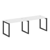 Metal System Quattro 5x5 50БО.СМ-2.2 (Белый/Черный) Рабочая станция на 2 раб.места на О-образном м/к