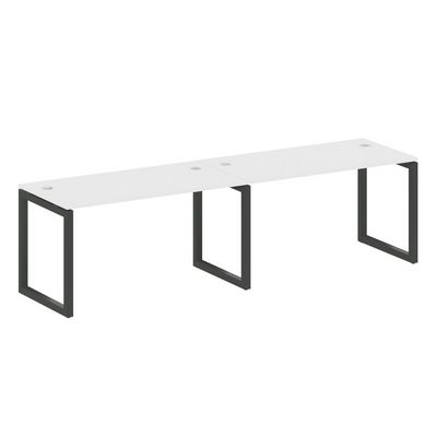 Metal System Quattro 5x5 50БО.СМ-2.3 (Белый/Черный) Рабочая станция на 2 раб.места на О-образном м/к