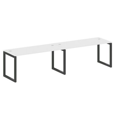 Metal System Quattro 5x5 50БО.СМ-2.4 (Белый/Черный) Рабочая станция на 2 раб.места на О-образном м/к