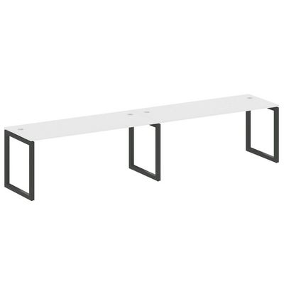 Metal System Quattro 5x5 50БО.СМ-2.5 (Белый/Черный) Рабочая станция на 2 раб.места на О-образном м/к