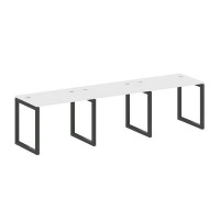 Metal System Quattro 5x5 50БО.СМ-3.1 (Белый/Черный) Рабочая станция на 3 раб.места на О-образном м/к